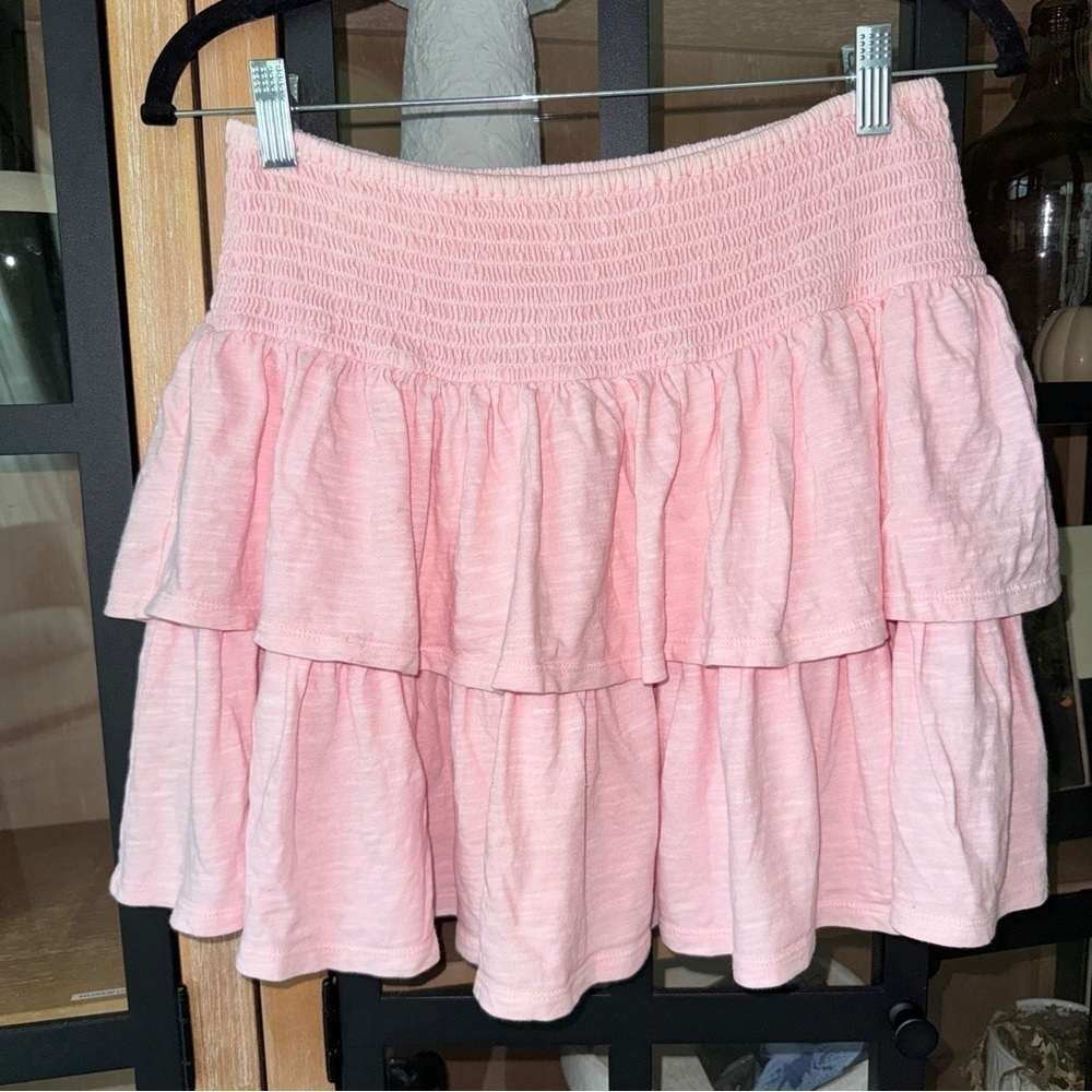 Aerie mini skirt Ready to ruffle tiered smock high rise waisted peachy preppy